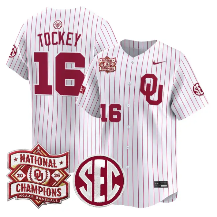 Dayton Tockey Jersey #16 Oklahoma 2026 National Champions Patch Stitched by My Store
