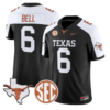 Dia Bell Jersey #6 Texas Longhorns 2026 SEC Patch Stitched