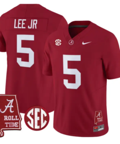 Dijon Lee Jr Jersey #0 Alabama Crimson 2026 SEC Patch Stitched by My Store NCAA Football Jerseys