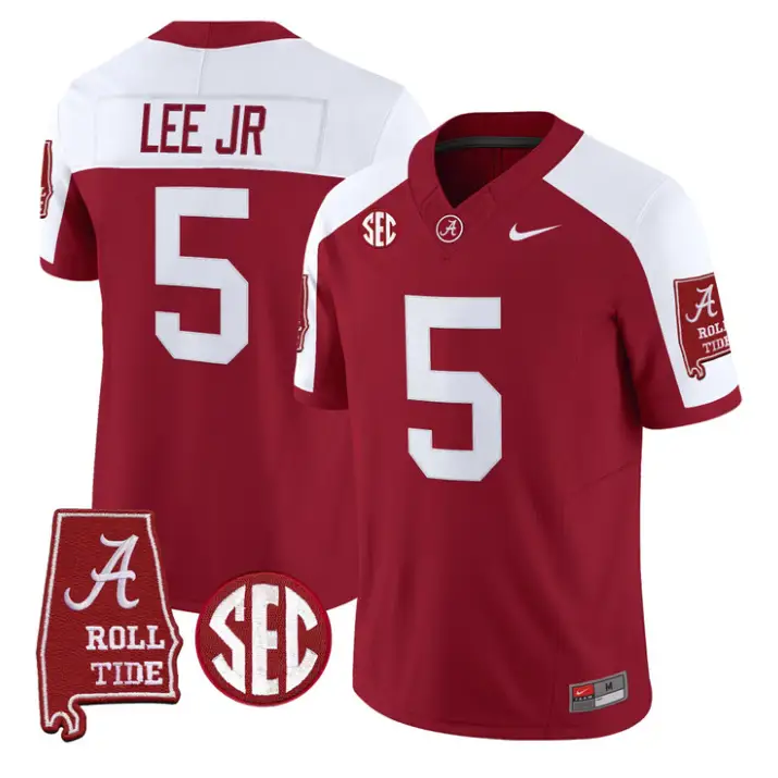 Dijon Lee Jr Jersey #0 Alabama Crimson 2026 SEC Patch Stitched by My Store NCAA Football Jerseys