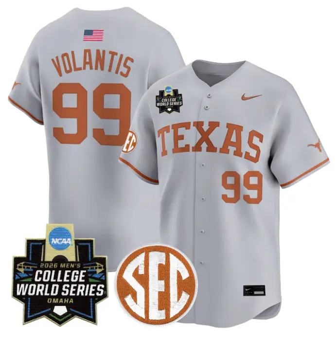 Dylan Volantis Jersey #99 Texas Longhorns 2026 World Series Stitched by My Store