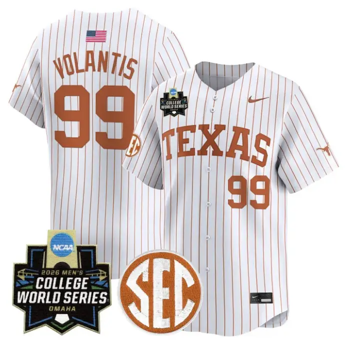 Dylan Volantis Jersey #99 Texas Longhorns 2026 World Series Stitched by My Store