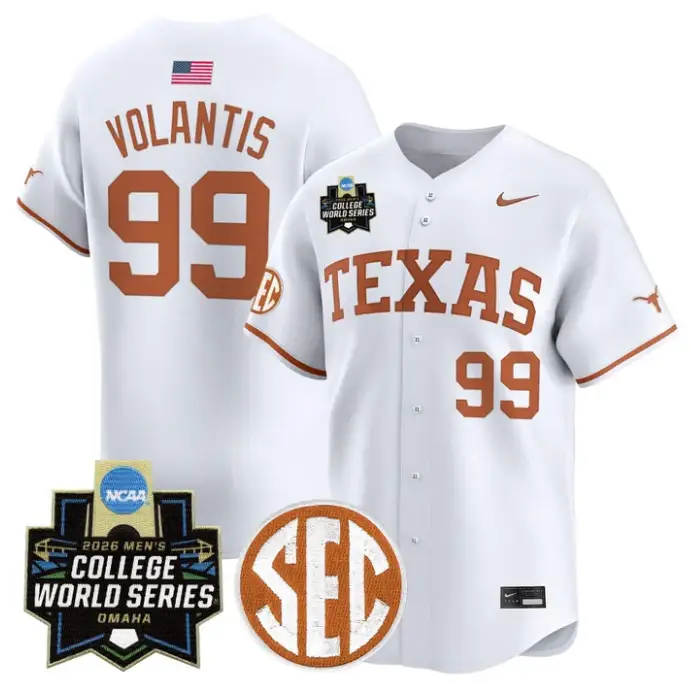 Dylan Volantis Jersey #99 Texas Longhorns 2026 World Series Stitched by My Store