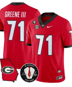 Earnest Greene III Jersey #71 Georgia Bulldogs 2026 Vince Dooley Stitched by My Store NCAA Football Jerseys