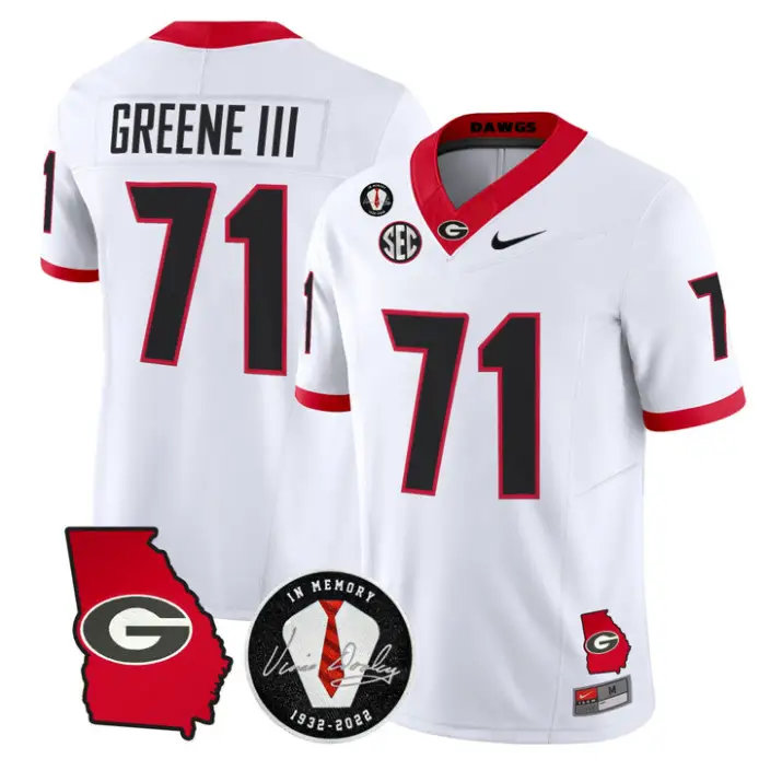 Earnest Greene III Jersey #71 Georgia Bulldogs 2026 Vince Dooley Stitched by My Store NCAA Football Jerseys