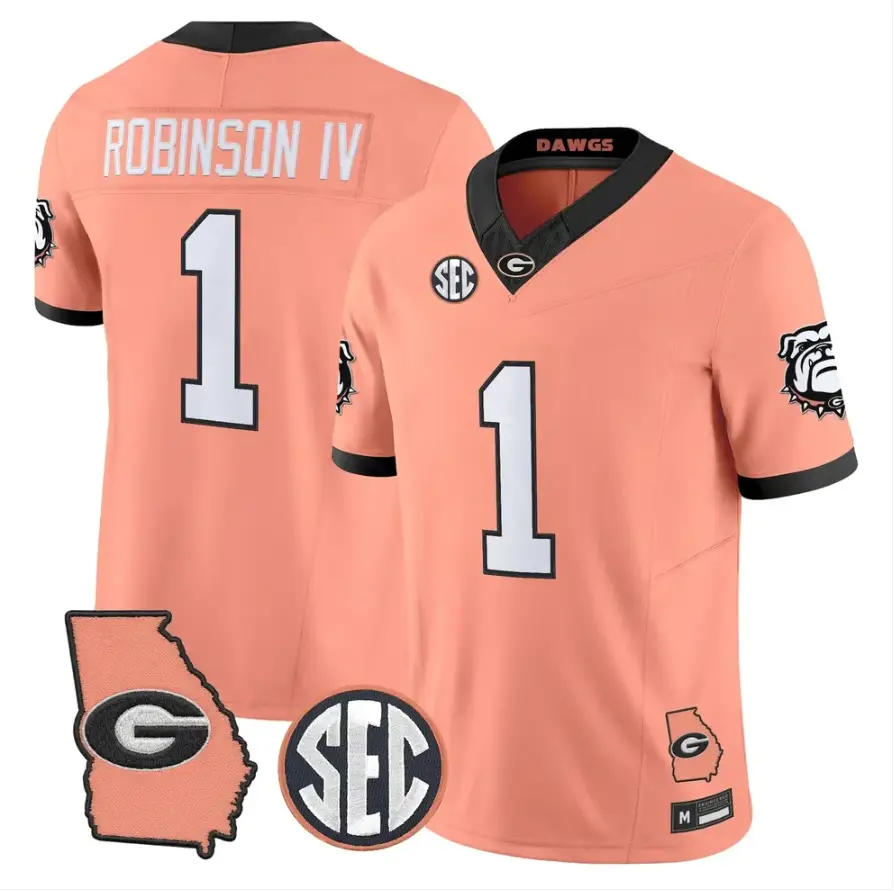 Ellis Robinson IV Jersey #1 Georgia Bulldogs 2026 The Big Peach Stitched by My Store NCAA Football Jerseys