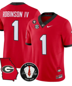 Ellis Robinson IV Jersey #1 Georgia Bulldogs 2026 Vince Dooley Stitched by My Store NCAA Football Jerseys