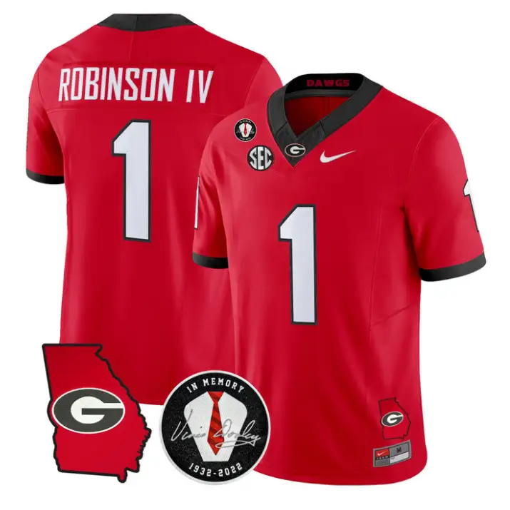 Ellis Robinson IV Jersey #1 Georgia Bulldogs 2026 Vince Dooley Stitched by My Store NCAA Football Jerseys