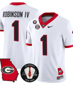 Ellis Robinson IV Jersey #1 Georgia Bulldogs 2026 Vince Dooley Stitched by My Store NCAA Football Jerseys