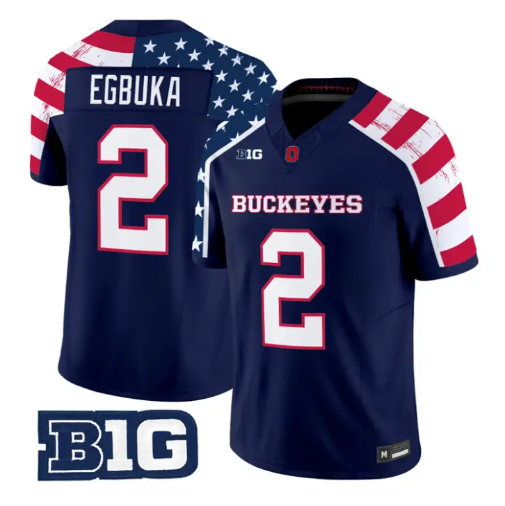 Emeka Egbuka Jersey #2 Ohio State America 250 Edition Limited Stitched by My Store NCAA Football Jerseys