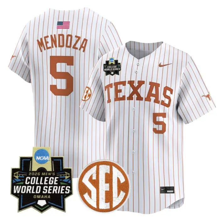 Ethan Mendoza Jersey #5 Texas Longhorns 2026 World Series Vapor Stitched by My Store