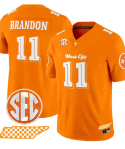 Faizon Brandon Jersey #11 Tennessee Vols Music City Edition Stitched by My Store NCAA Football Jerseys