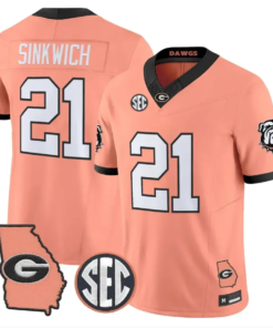 Frank Sinkwich Jersey #21 Georgia Bulldogs 2026 The Big Peach Stitched by My Store NCAA Football Jerseys