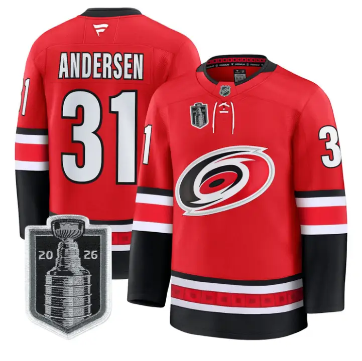 Frederik Andersen Jersey #31 Carolina Hurricanes 2026 Stanley Cup Stitched by Hockey David