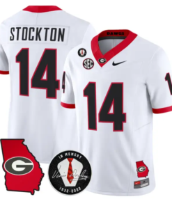 Gunner Stockton Jersey #14 Georgia Bulldogs 2026 Vince Dooley Stitched by My Store NCAA Football Jerseys