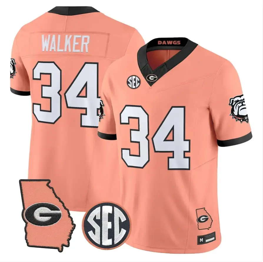 Herschel Walker Jersey #34 Georgia Bulldogs 2026 The Big Peach Stitched by My Store NCAA Football Jerseys