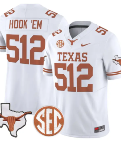 Hook 'Em Jersey #512 Texas Longhorns 2026 SEC Patch Stitched by My Store NCAA Football Jerseys