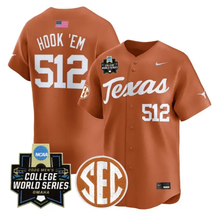 Hook 'Em Jersey #52 Texas Longhorns 2026 World Series Vapor Stitched by My Store