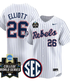 Hunter Elliott Jersey #26 Ole Miss 2026 World Series Vapor Stitched by My Store