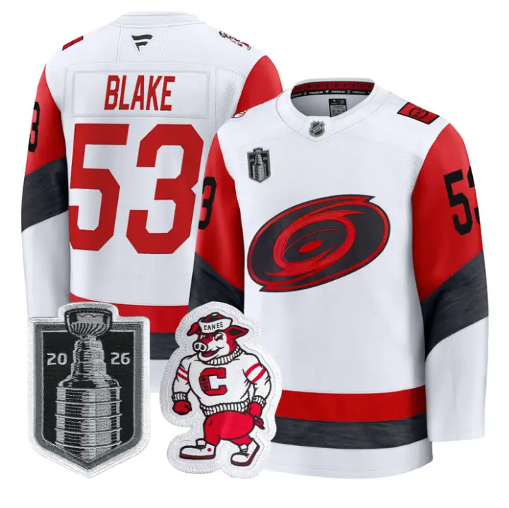 Jackson Blake Jersey #53 Carolina Hurricanes 2026 Stanley Cup Stitched by Hockey David