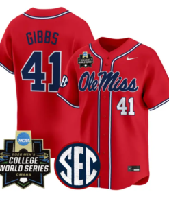 Jake Gibbs Jersey #41 Ole Miss 2026 World Series Vapor Stitched by My Store