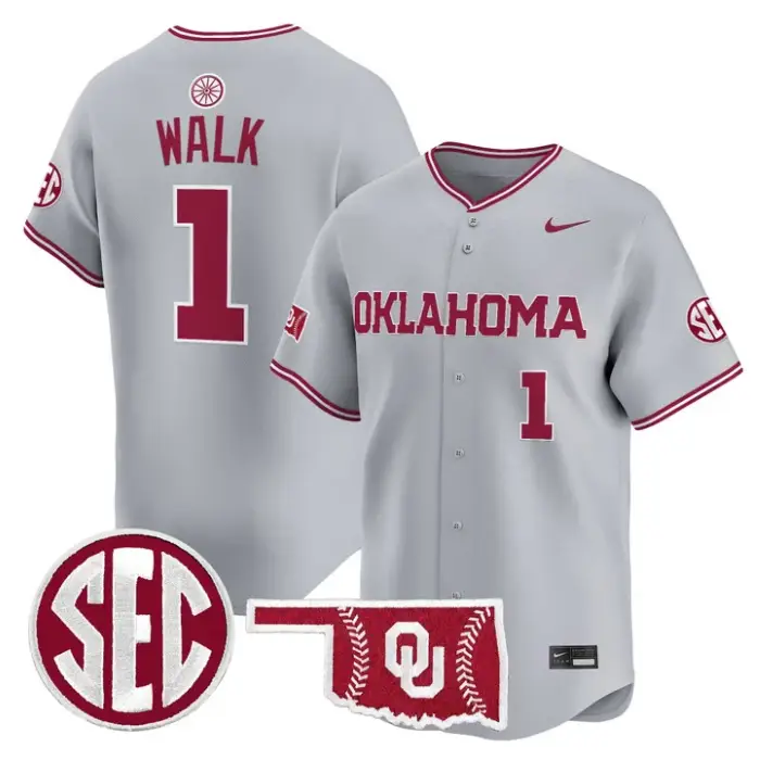 Jason Walk Jersey #1 Oklahoma Sooners Baseball 2026 Vapor Stitched by My Store