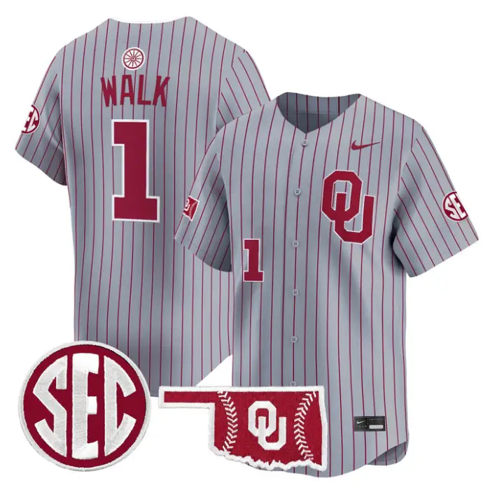 Jason Walk Jersey #1 Oklahoma Sooners Baseball 2026 Vapor Stitched by My Store