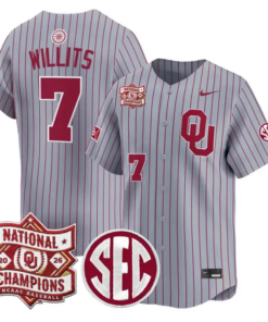 Jaxon Willits Jersey #7 Oklahoma 2026 National Champions Patch Stitched by My Store