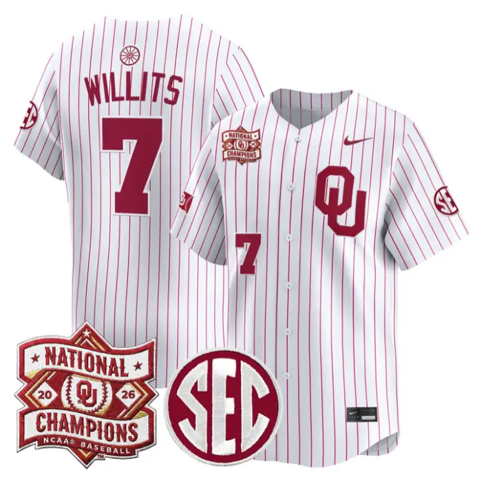 Jaxon Willits Jersey #7 Oklahoma 2026 National Champions Patch Stitched by My Store