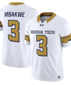 Jaylen Mbakwe Jersey #3 Georgia Tech Yellow Jackets 2026 Limited Stitched by My Store NCAA Football Jerseys