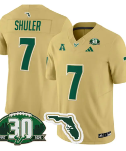Jhalyn Shuler Jersey #7 South Florida Bulls 30th Patch Limited Stitched by My Store NCAA Football Jerseys
