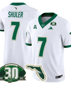 Jhalyn Shuler Jersey #7 South Florida Bulls 30th Patch Limited Stitched by My Store NCAA Football Jerseys
