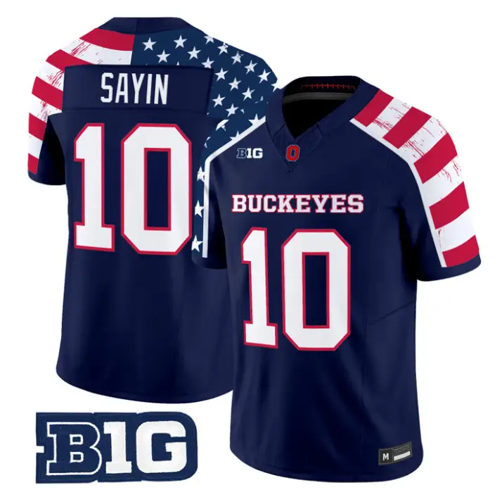 Julian Sayin Jersey #10 Ohio State America 250 Edition Vapor Limited Stitched by My Store NCAA Football Jerseys