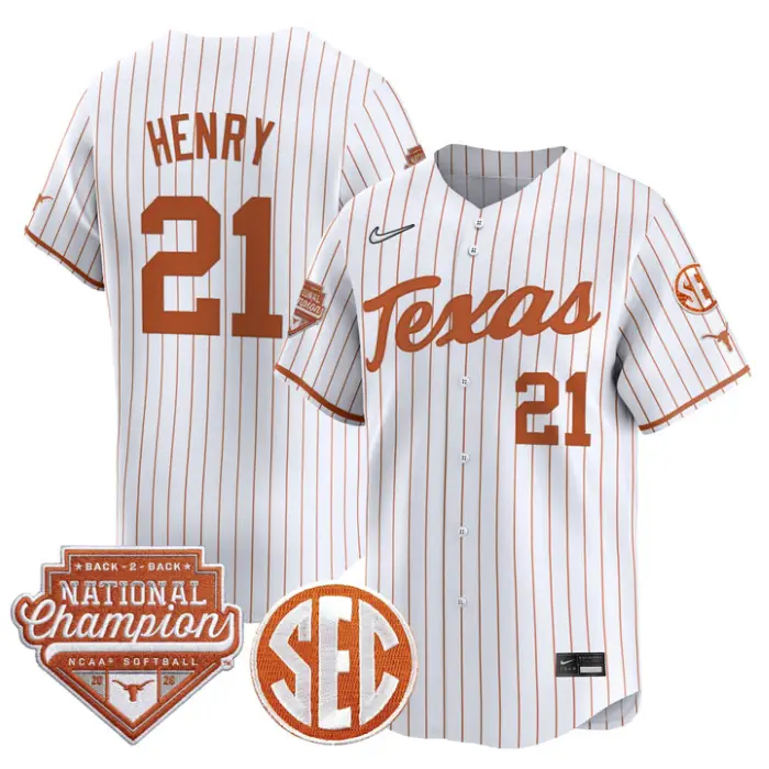 Kayden Henry Jersey #21 Texas 2026 Back-To-Back World SeriesChampions by My Store