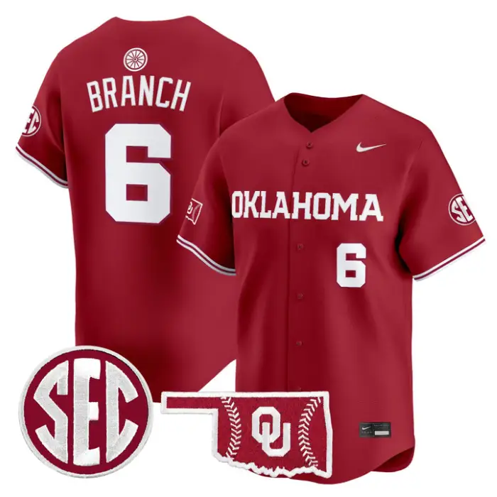 Kyle Branch Jersey #6 Oklahoma Sooners Baseball 2026 Vapor Stitched by My Store