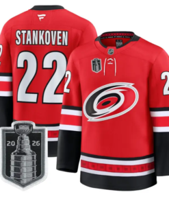 Logan Stankoven Jersey #22 Carolina Hurricanes 2026 Stanley Cup Stitched by Hockey David