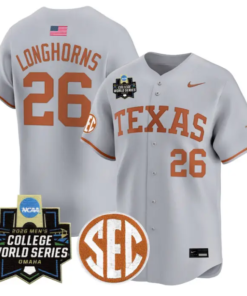 Longhorns Jersey #26 Texas Longhorns 2026 World Series Stitched by My Store