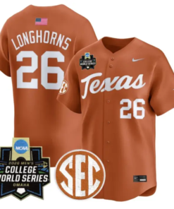 Longhorns Jersey #26 Texas Longhorns 2026 World Series Stitched by My Store