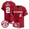 Myles Davis Jersey #2 Oklahoma Sooners Baseball 2026 Vapor Stitched - Top Design Fan Myles Davis Jersey #2 Oklahoma Sooners Baseball 2026 Vapor Stitched