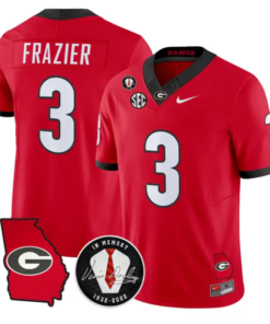 Nate Frazier Jersey #3 Georgia Bulldogs 2026 Vince Dooley Stitched