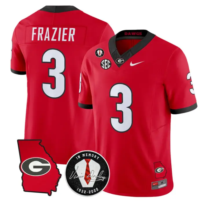 Nate Frazier Jersey #3 Georgia Bulldogs 2026 Vince Dooley Stitched