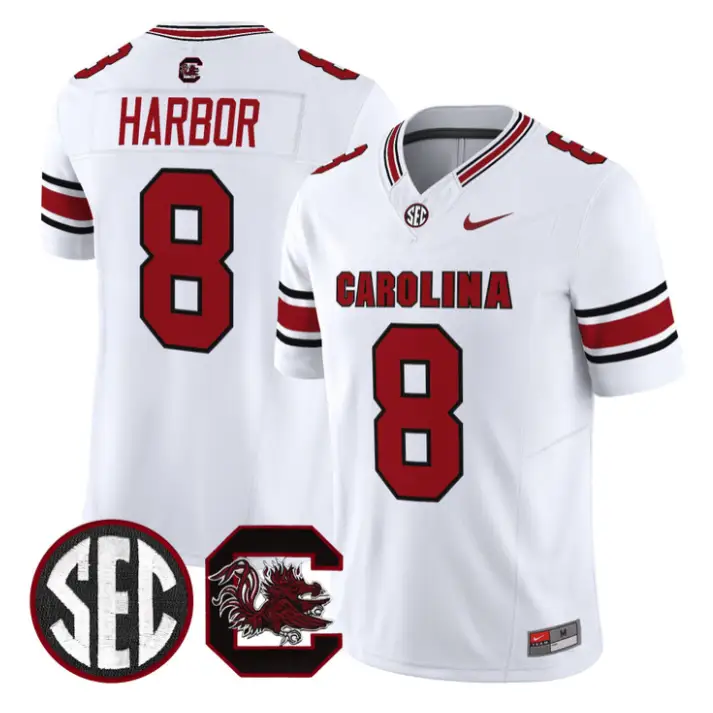 Nyck Harbor Jersey #8 South Carolina Gamecocks 2026 Limited Stitched by My Store NCAA Football Jerseys