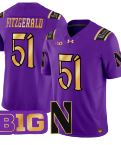 Pat Fitzgerald Jersey #51 Northwestern Wildcats 2026 Vapor Limited Stitched by My Store NCAA Football Jerseys