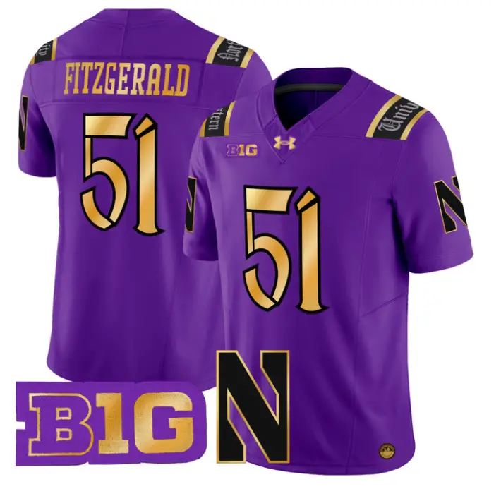 Pat Fitzgerald Jersey #51 Northwestern Wildcats 2026 Vapor Limited Stitched by My Store NCAA Football Jerseys