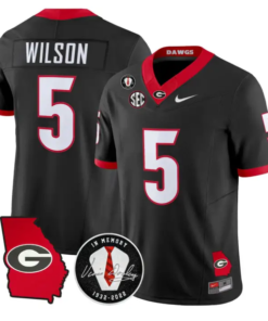 Raylen Wilson Jersey #5 Georgia Bulldogs 2026 Vince Dooley Stitched by My Store NCAA Football Jerseys
