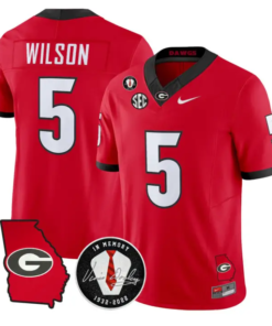 Raylen Wilson Jersey #5 Georgia Bulldogs 2026 Vince Dooley Stitched by My Store NCAA Football Jerseys
