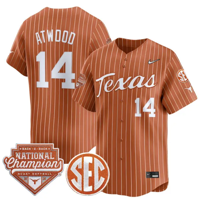 Reese Atwood Jersey #14 Texas 2026 Back-To-Back World SeriesChampions by My Store