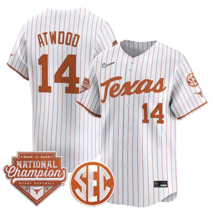 Reese Atwood Jersey #14 Texas 2026 Back-To-Back World SeriesChampions by My Store