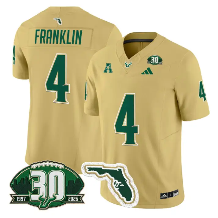 Sam Franklin Jersey #4 South Florida Bulls 30th Patch Limited Stitched by My Store NCAA Football Jerseys