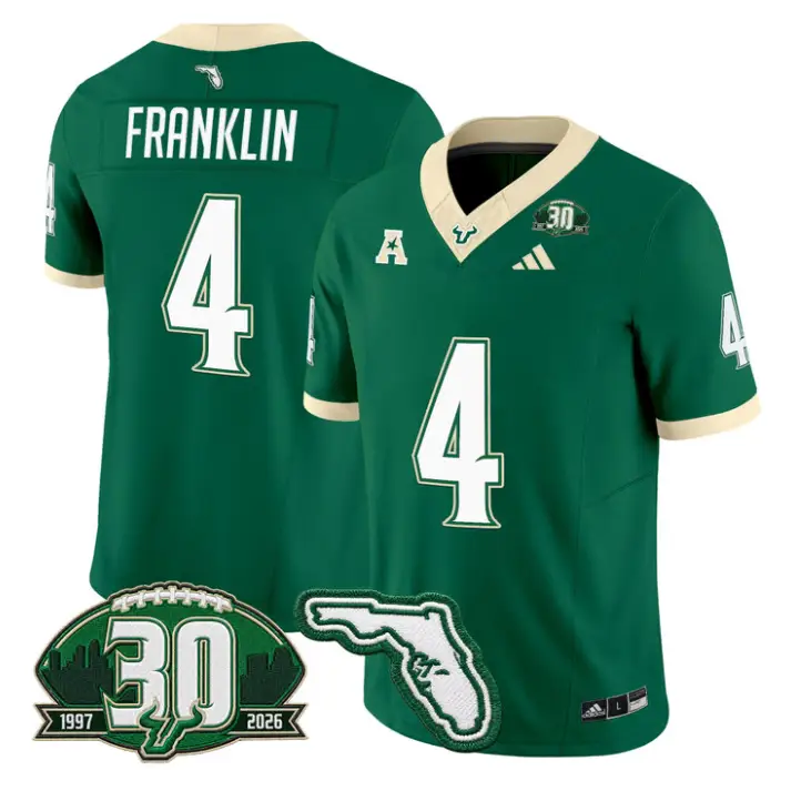 Sam Franklin Jersey #4 South Florida Bulls 30th Patch Limited Stitched by My Store NCAA Football Jerseys